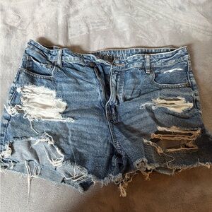 American Eagle Outfitters Women's Ripped Blue Jean Shorts